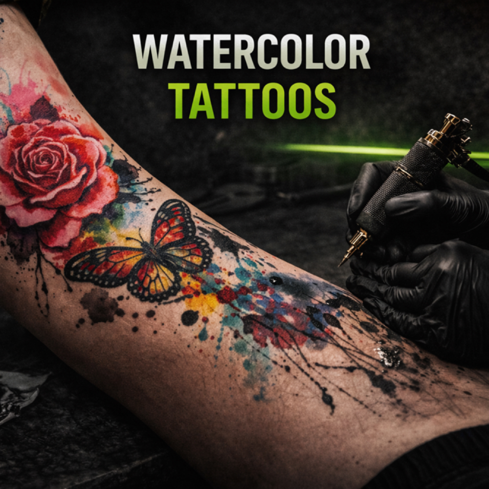 Watercolor tattoos at Dallas Sloan in Pontoon Beach, IL