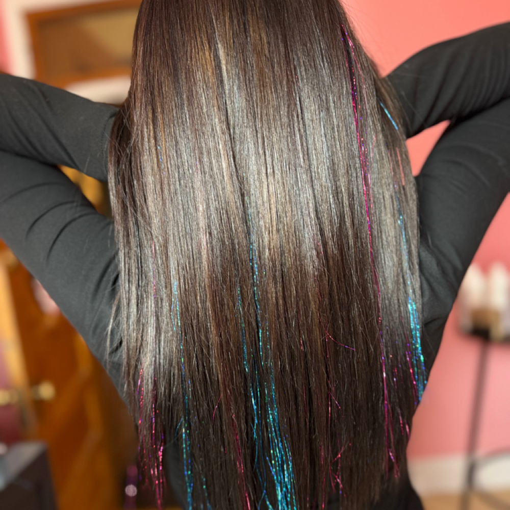 Hair Tinsel/feathers at Salon Bestie in Quincy, IL