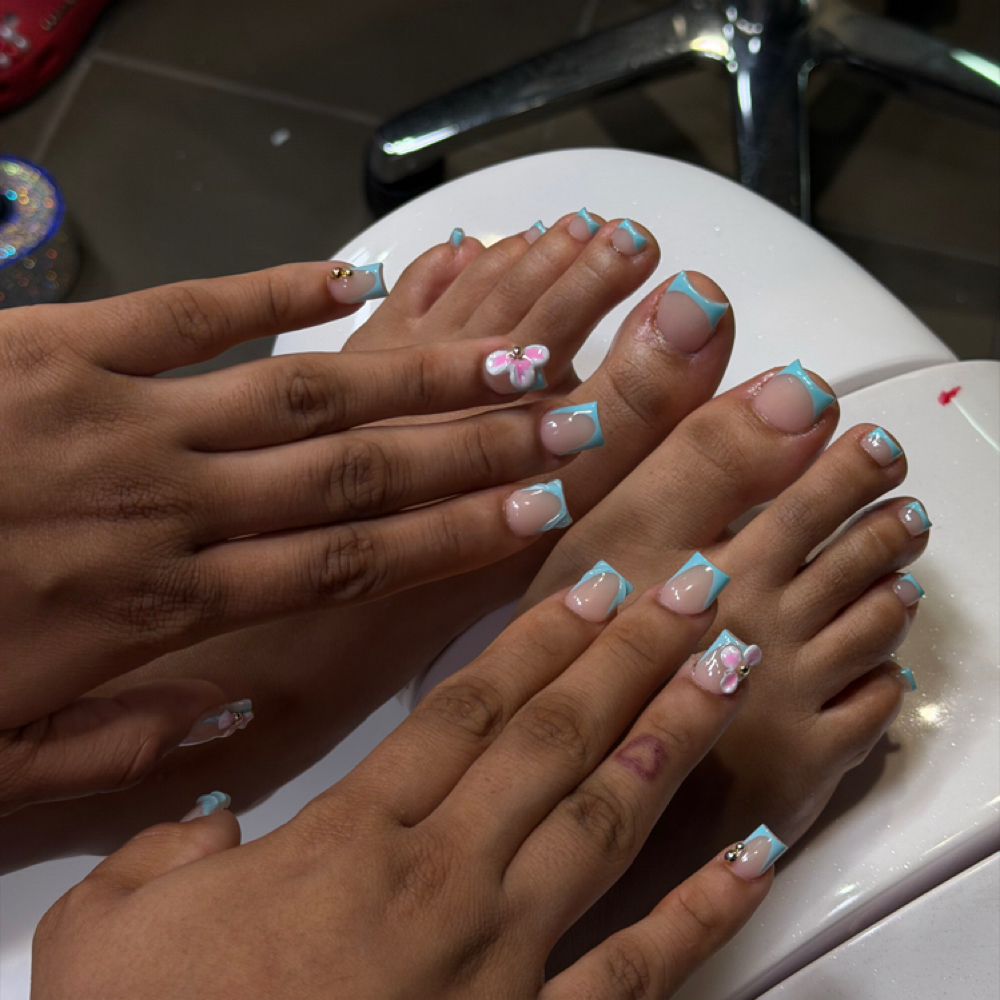 French Tip Acrylic Nails & Toes at The polished project in Cincinnati, OH