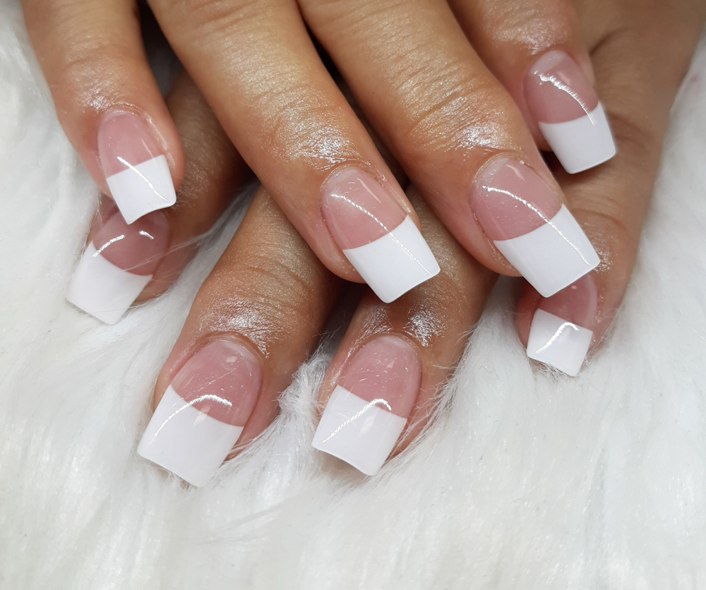 Fullset acrylic White Tip French