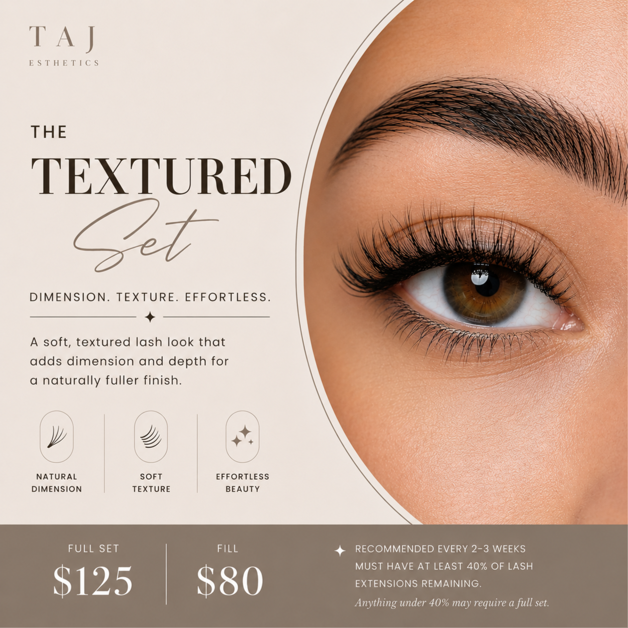 The Textured Set at Taj Esthetics in Ankeny, IA