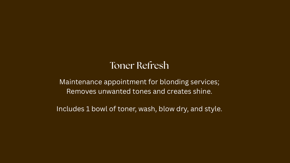 Toner Refresh at Wild Honey Studio in Sioux Falls, SD