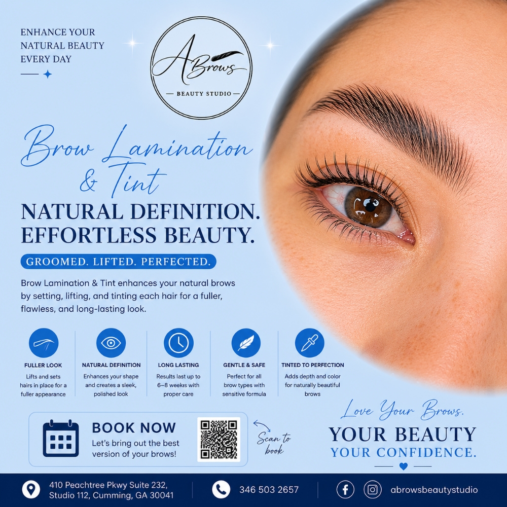 Brow Lamination & Tint( REG. $90) at Abrows Beauty Studio in Cumming, GA
