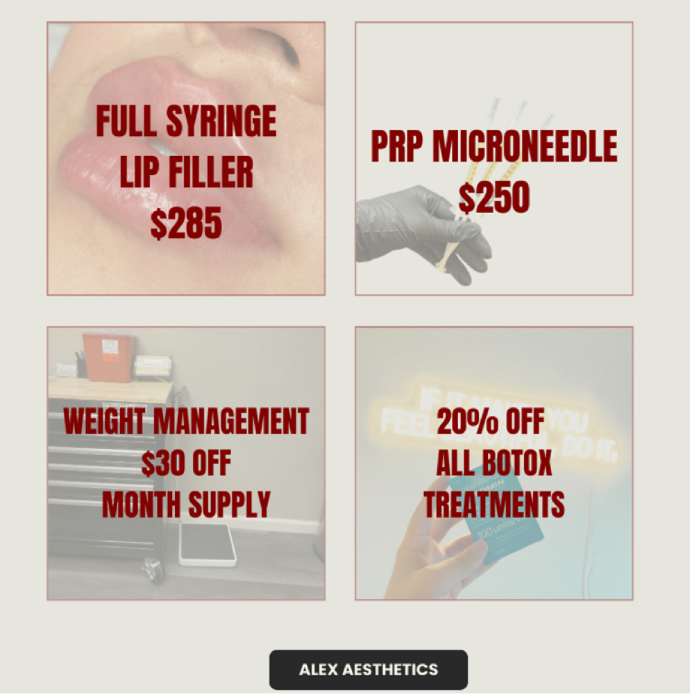 January Specials✨ at Alex Aesthetics in Alice, TX