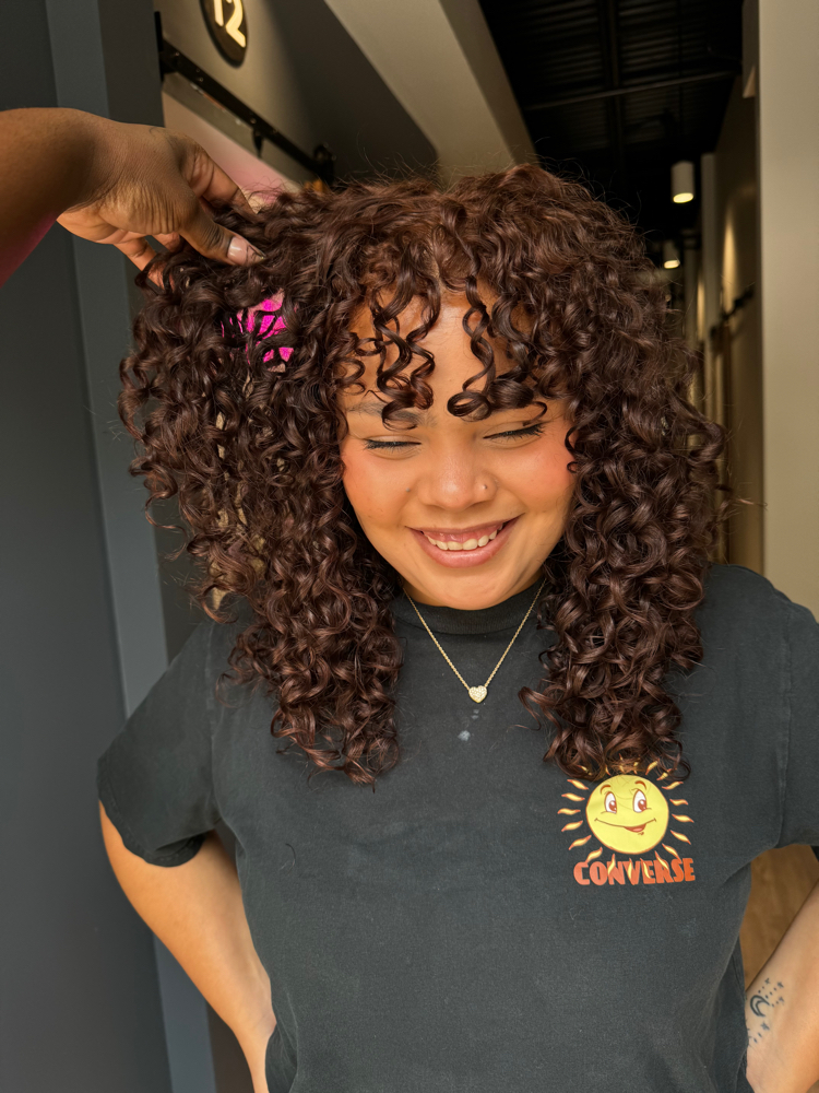 All-Over Color & Curly Cut