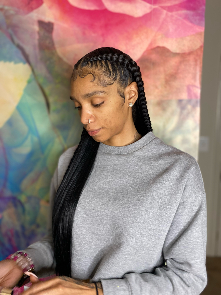 Braided Half Front Half Hair Back at Kanisha Reed in Baltimore, MD