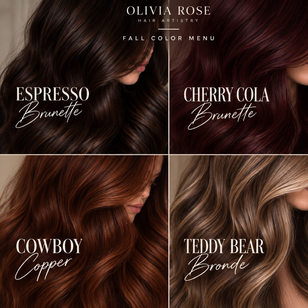 FALL COLOR COLLECTION at Olivia Rose Hair Artistry in Pearland, TX