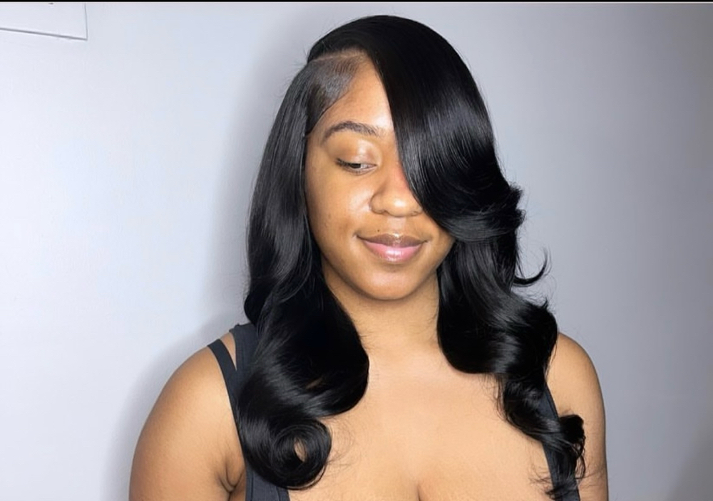 Quick Weave Side Part W/curls