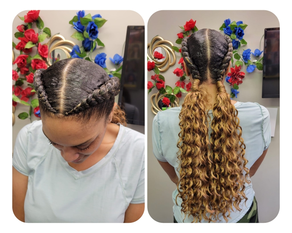 Two Braids  Bring Curly Hair