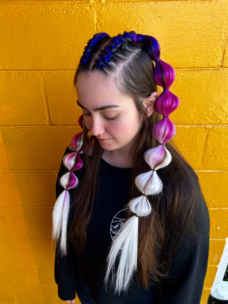 Half Up Dutch Braids w Bubbles