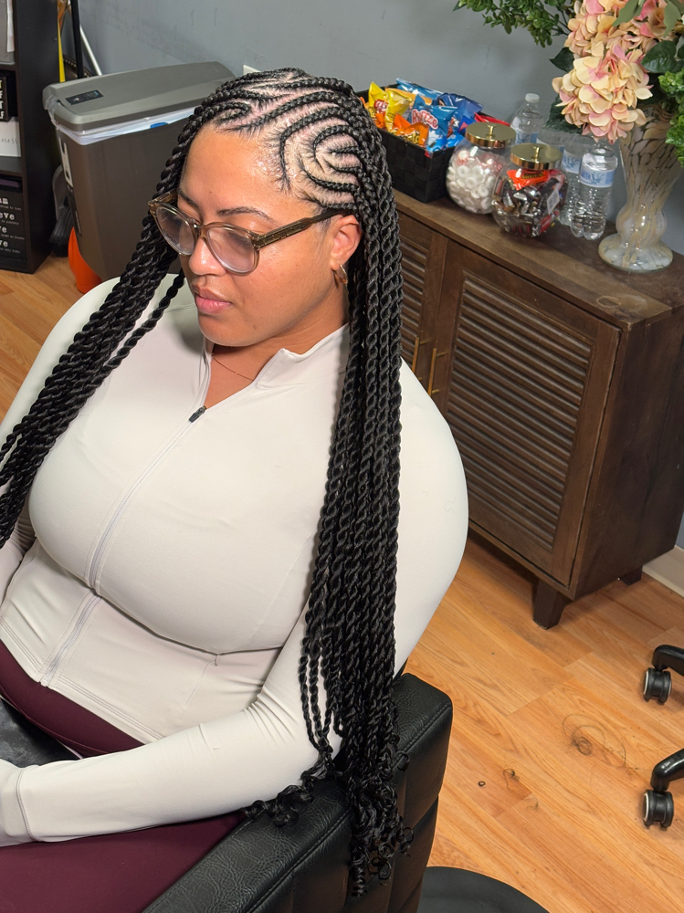1/2 Stitch Braids/ 1/2 Knotless at JCTouch Salon in Parkville, MD