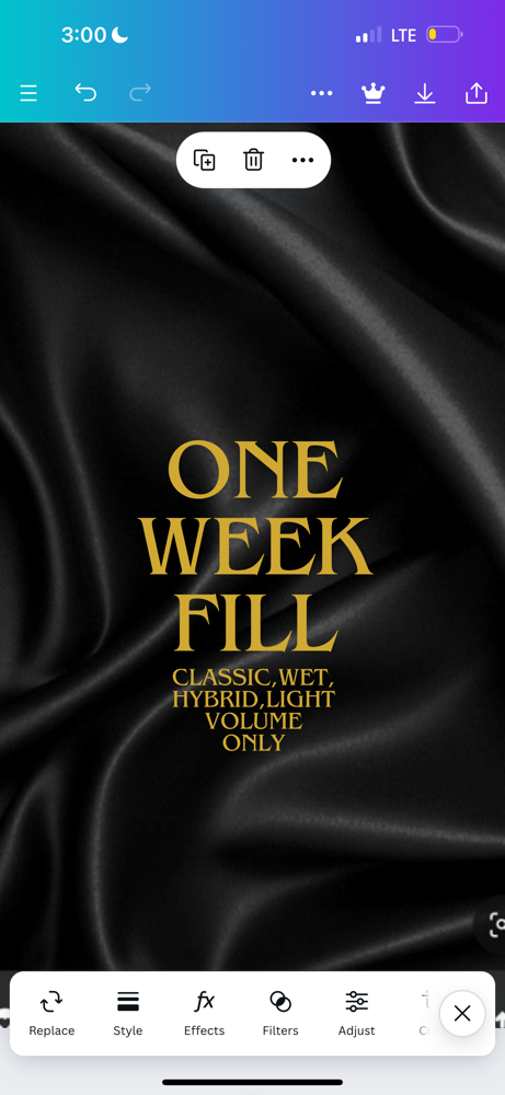 One Week Fill