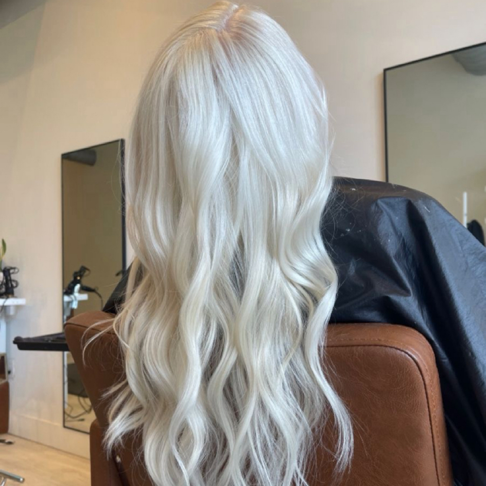 Platinum blonde at Beauty Empire Salon in Raymore, MO