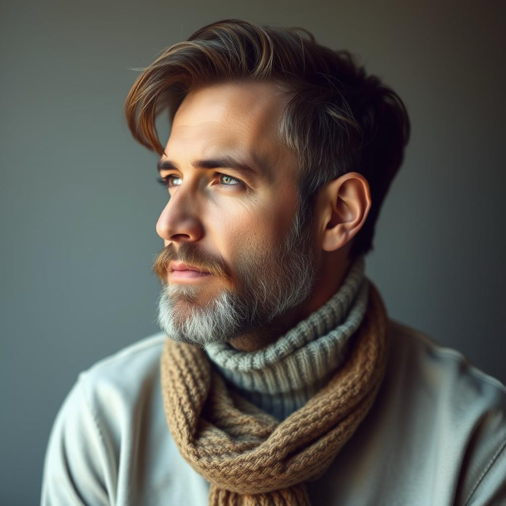 Men’s Cut And Grey Blending Color