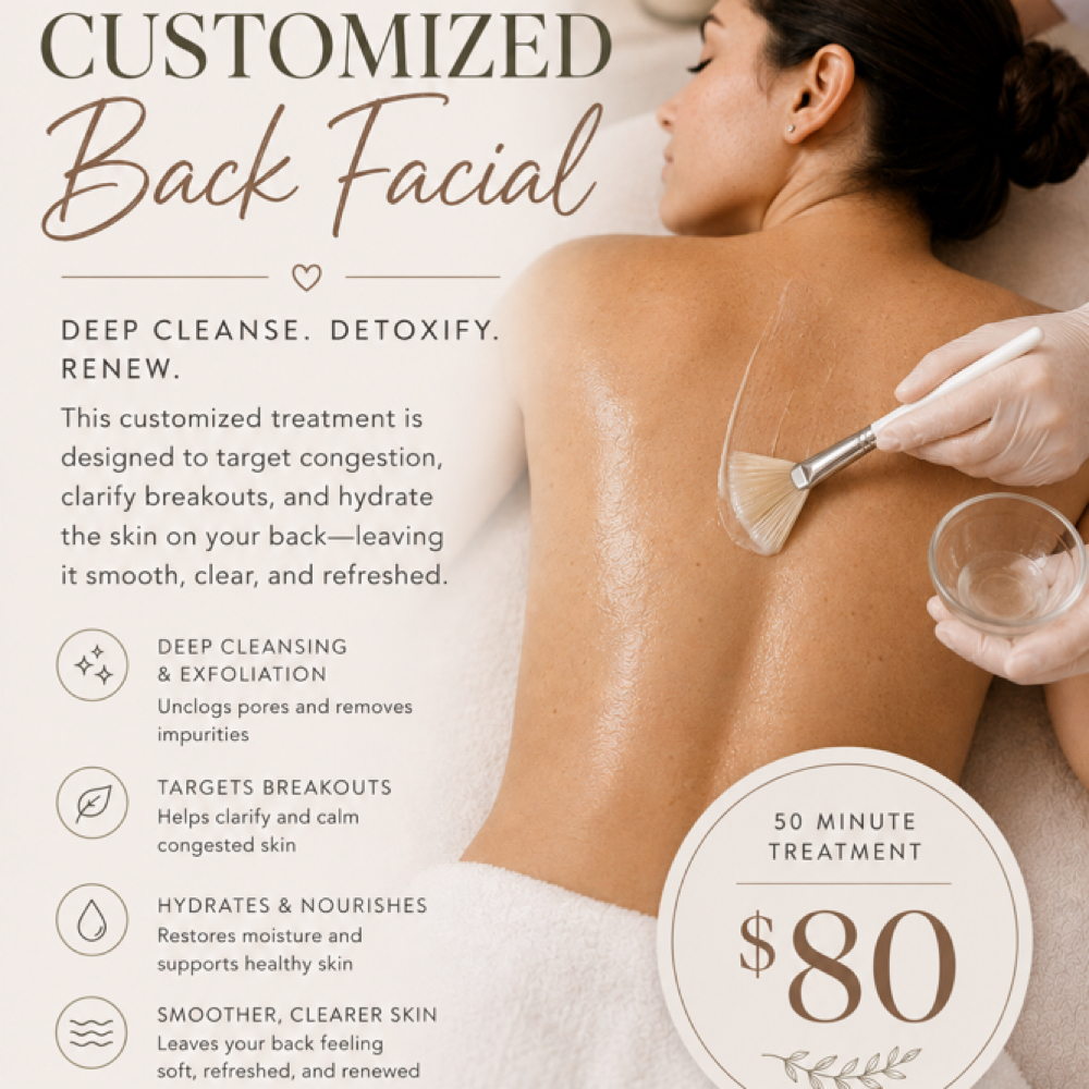 Customized Back Facial at SKN SPA in Rosebud, TX