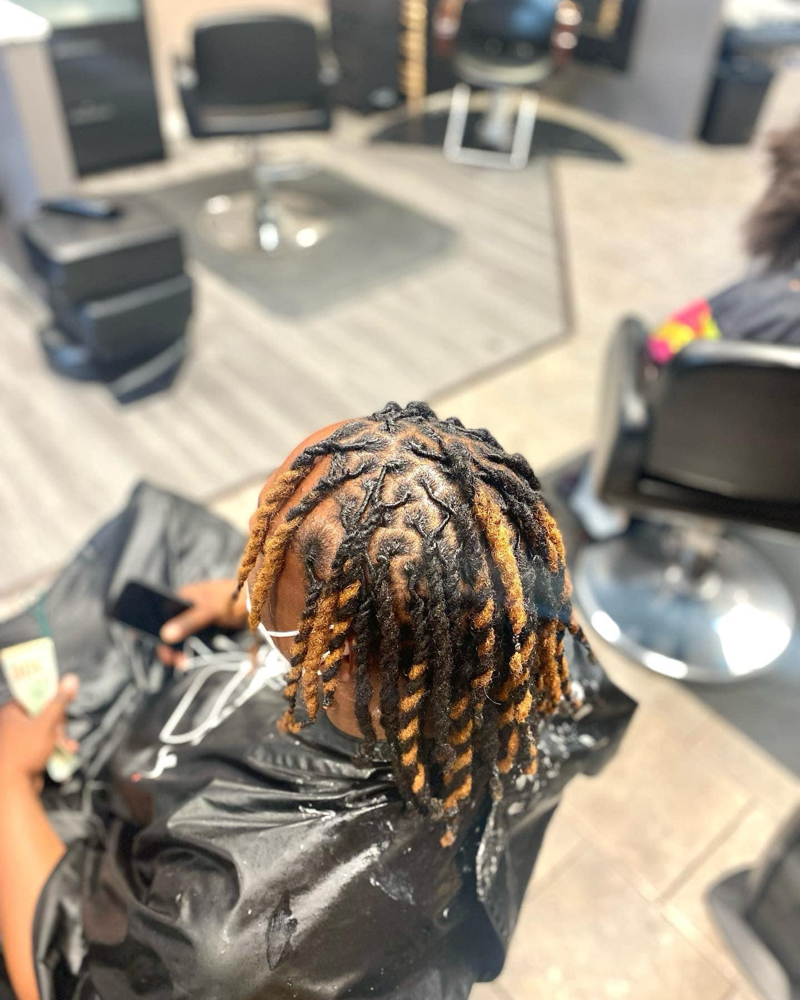 Dread Retwist+Few Dreads Dyed