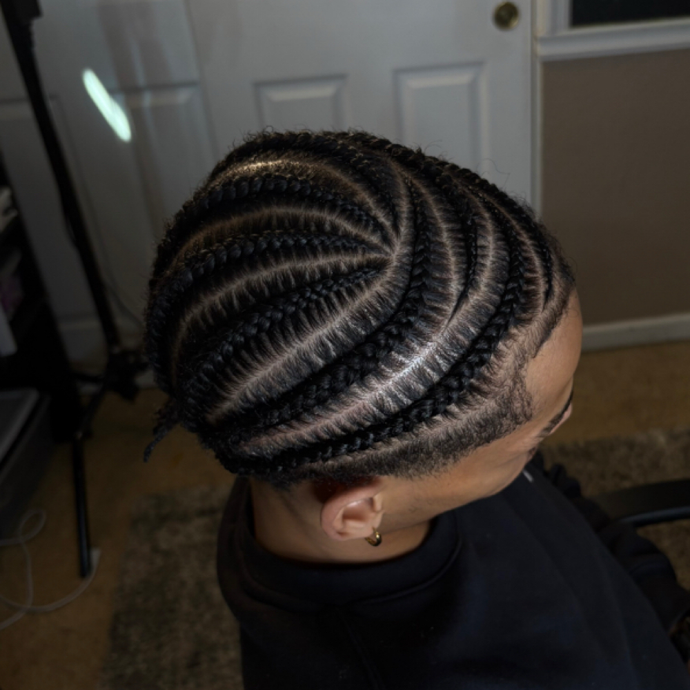 Men's Custom Cornrows at The Arie Beauty Bar in Sacramento, CA