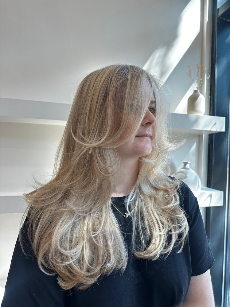 Custom Blonding at bohemian strands in Glen Cove, NY