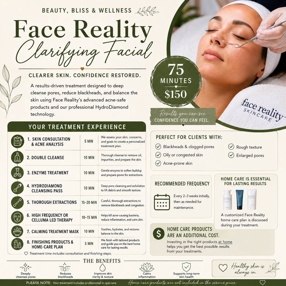 Face Reality Clarifying Facial at Beauty, Bliss and Wellness LLC in Rainsville, AL