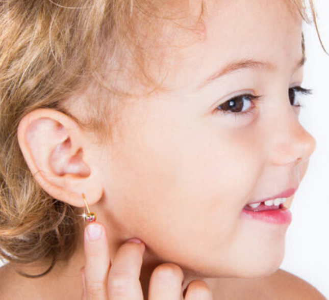 Ear Lobes Piercing Under 7 Y/o
