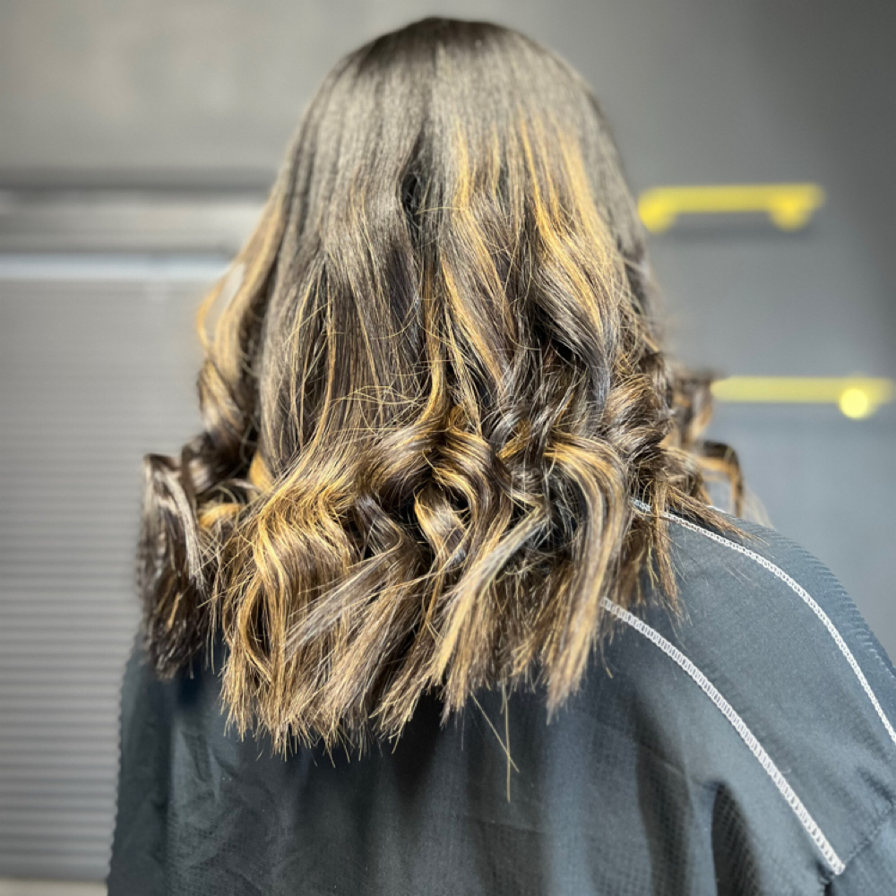 Classy Lady(Silk Press w/ Curls)