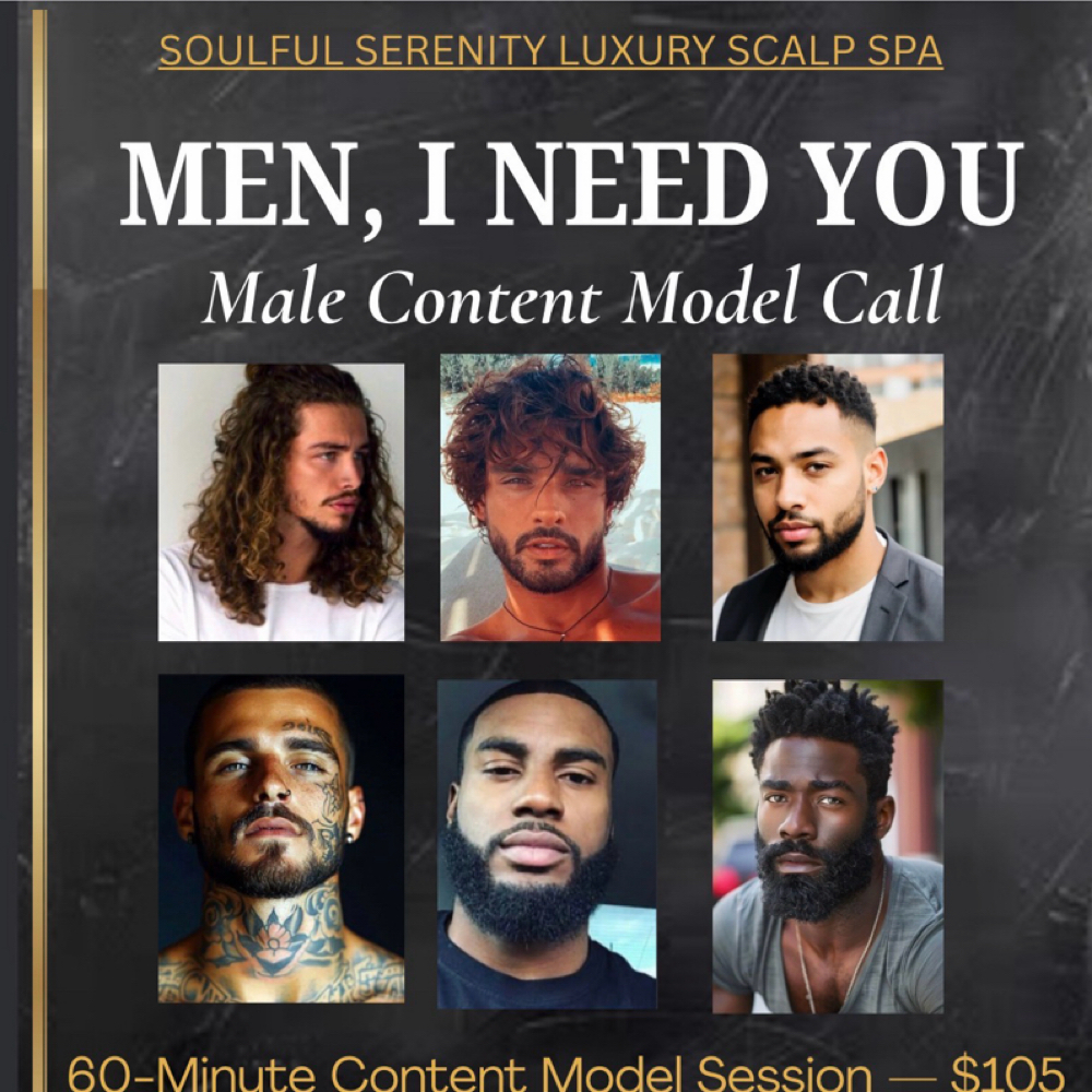 Male Model Content 60 Mins at Soulful Serenity Luxury Scalp Spa in Burnsville, MN