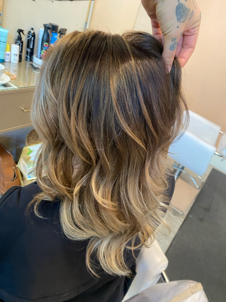 Root Touch Up + Blonding Service