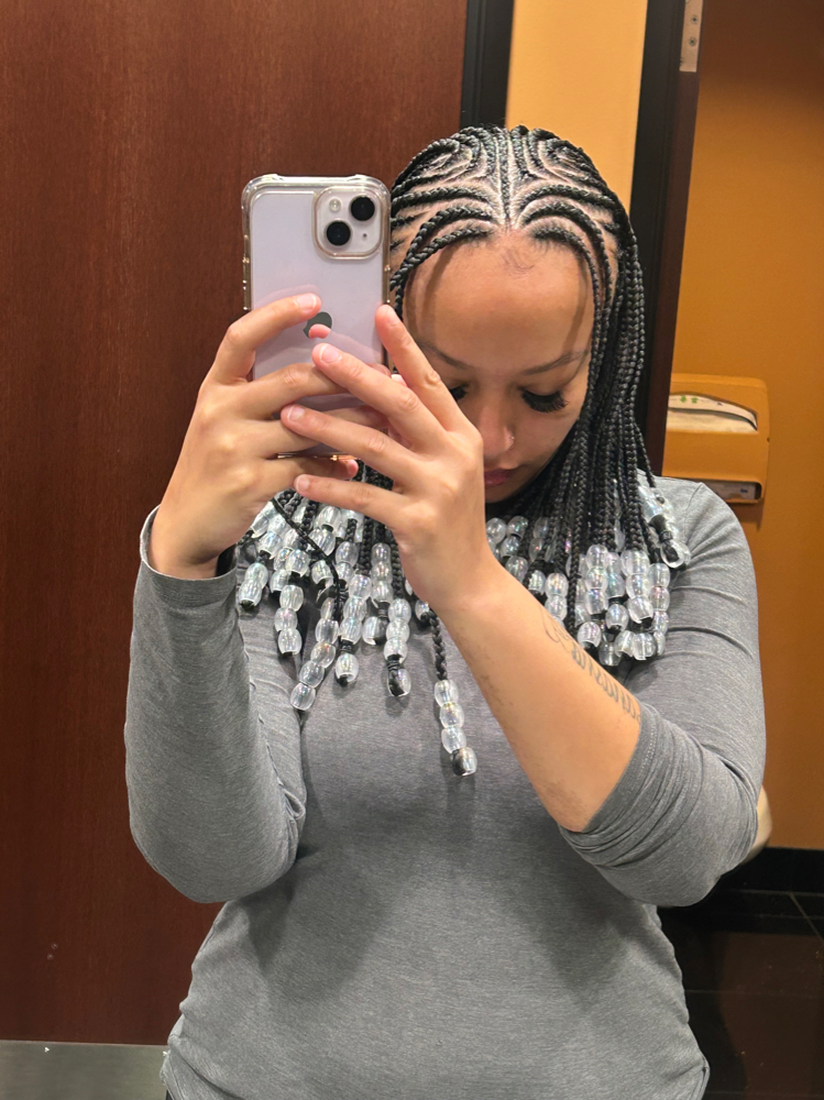 Feed In Braids with Box braids