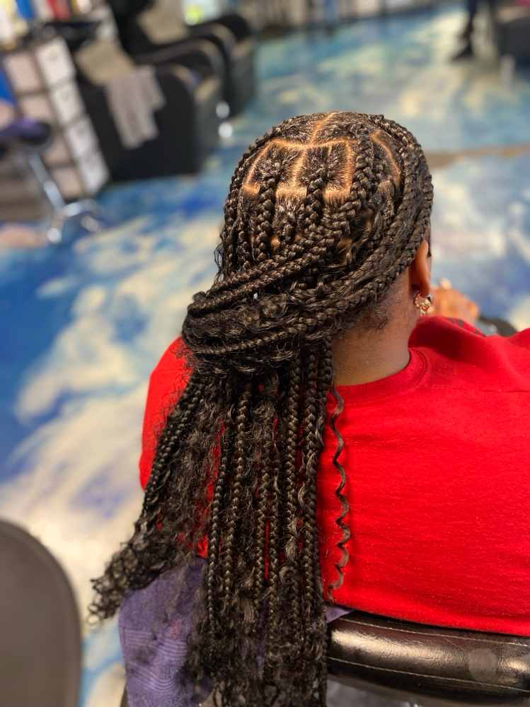 Large Knotless Braids