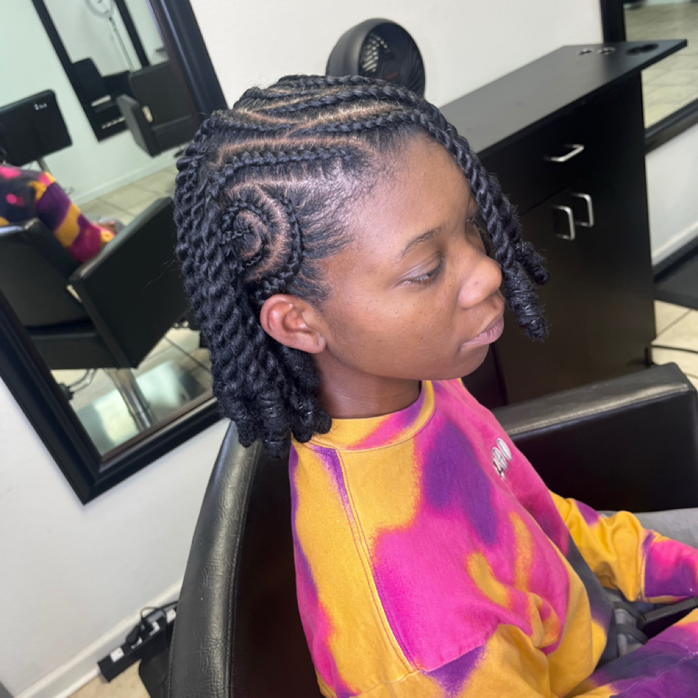 Freestyle braids + Invisible LOCS at Beauty Essence Studio in Texarkana, TX