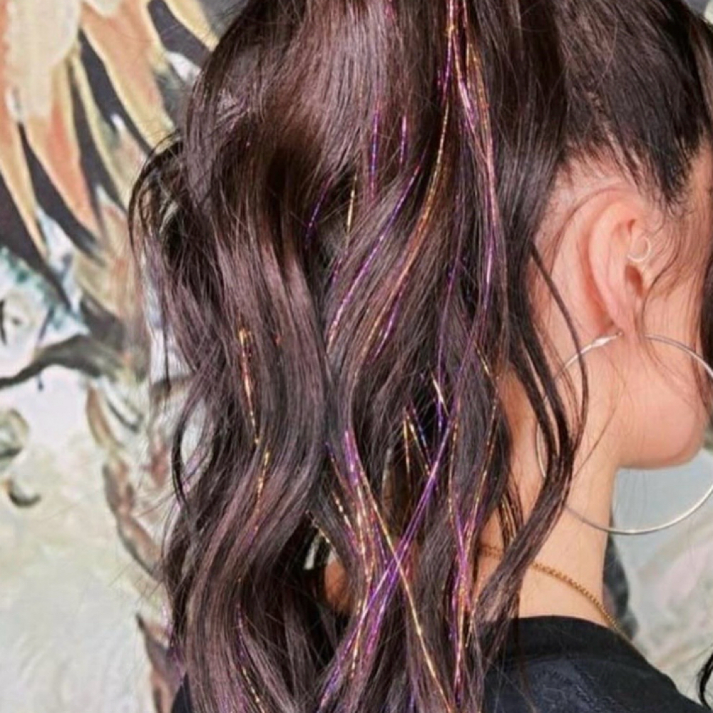 Hair Tinsel Installation at Brow Expressions Permanent Beauty in Long Beach, CA