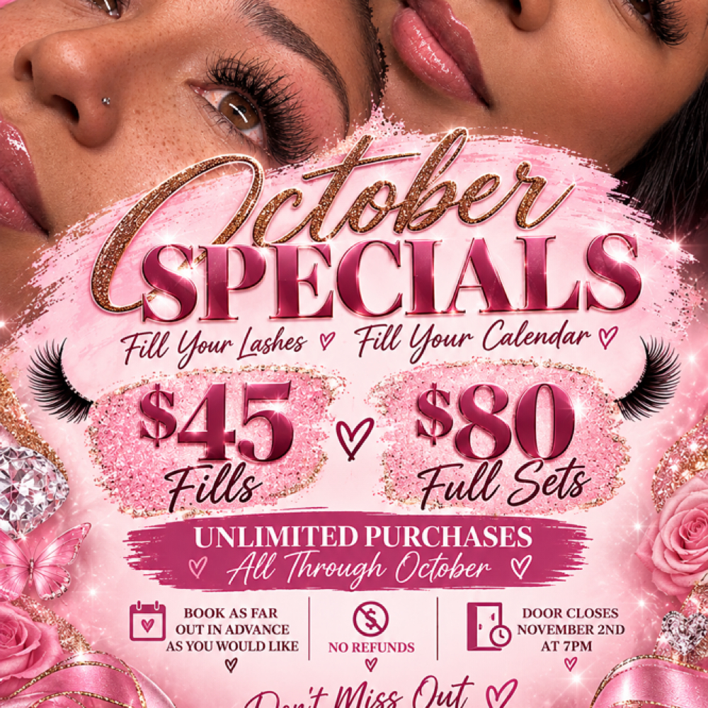 October Pocket Saver Deal at The Lash Menu By Symon’e in Pensacola, FL