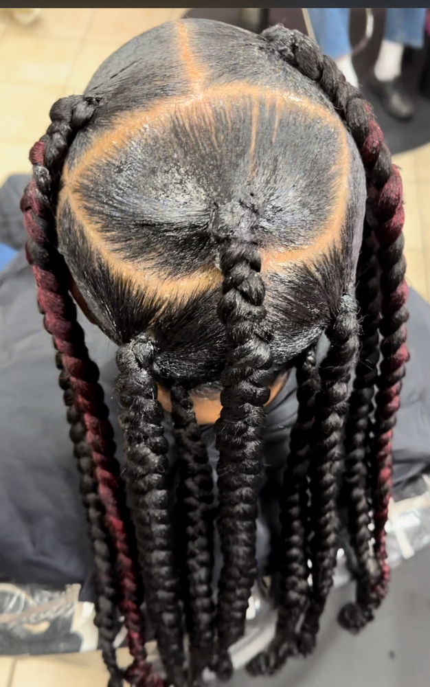 Large Knotless Box Braids