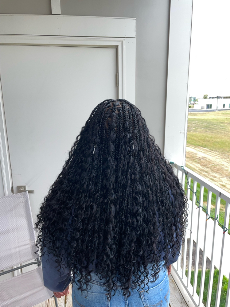 Sm Boho Braids w/ Human Hair Curls