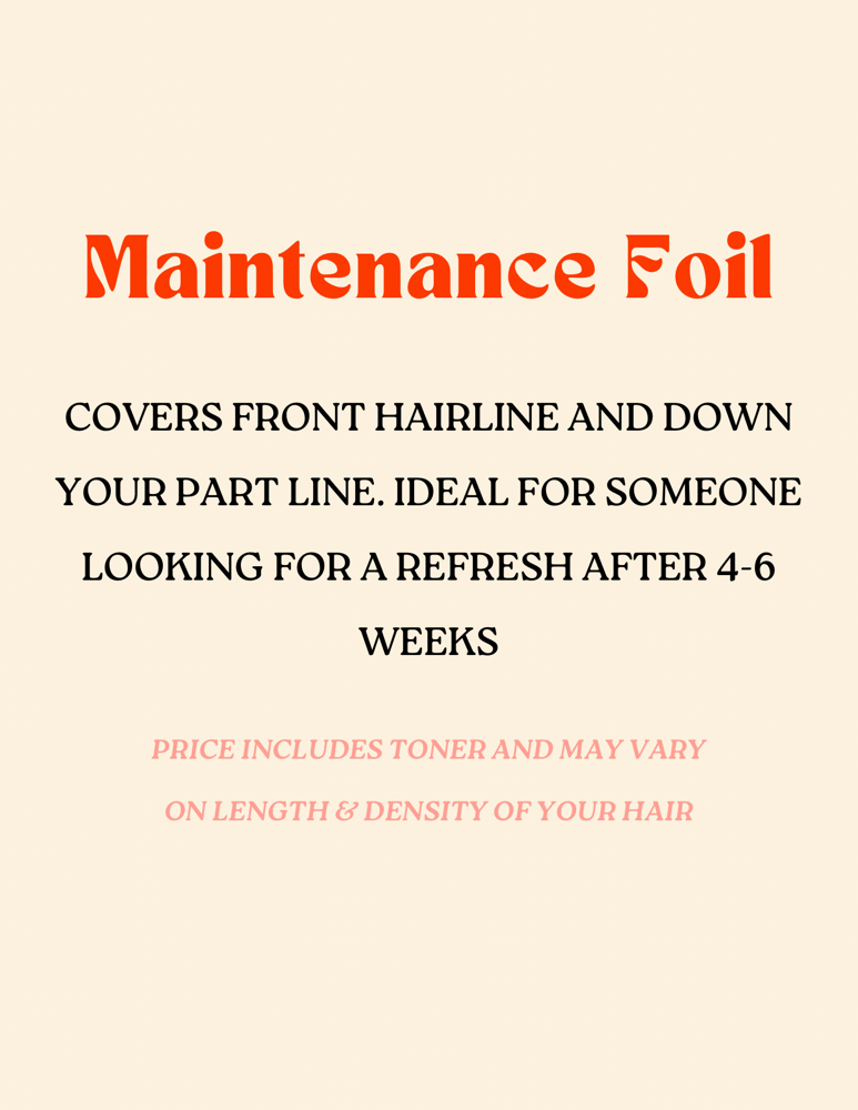 MAINTENANCE FOIL