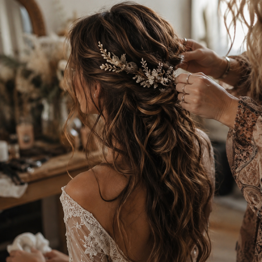 Bridal / Bridal Party Updo at Twig & Sparrow Salon in 46142