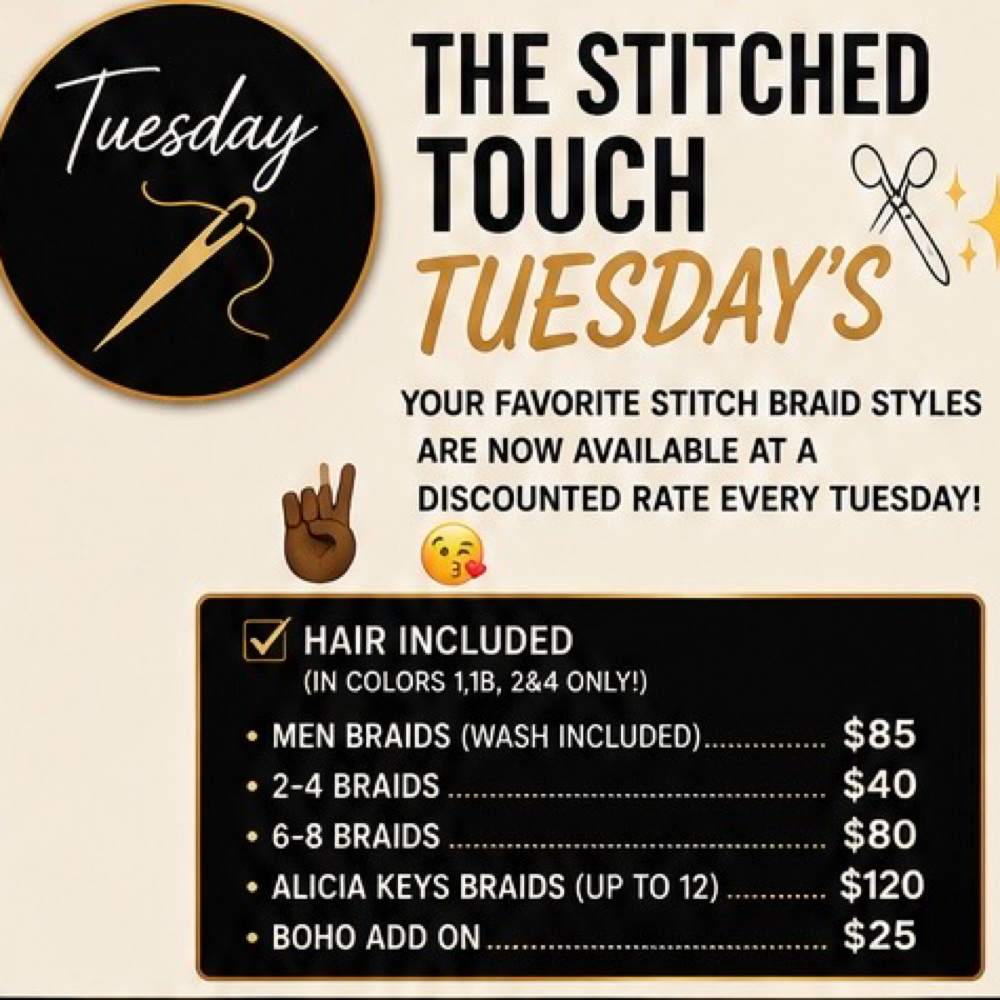 STITCHED TOUCHED TUESDAYS at A Daye’s Journei Beauty Bar in DeSoto, TX
