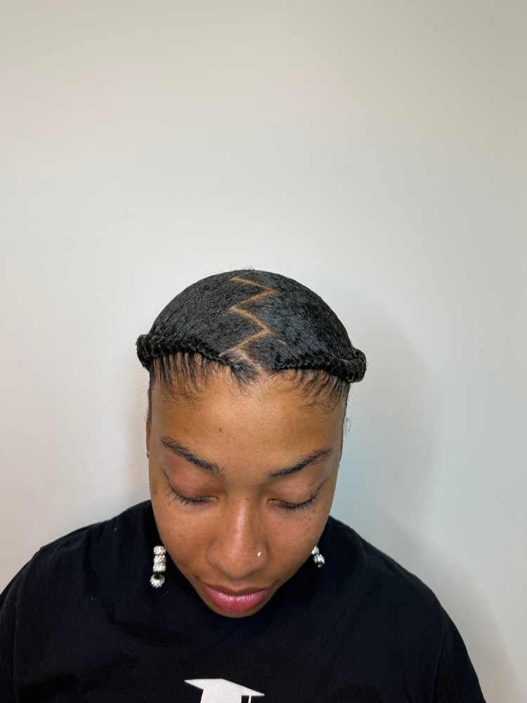 2 corn rows at Tea's Hair Styling Box in Brooklyn, NY