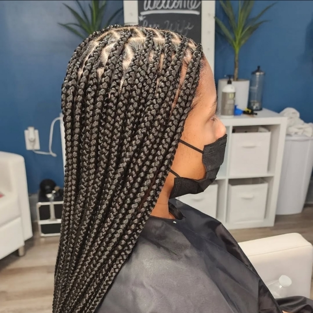 Medium Knotless at The Braid Lounge in Burlington, NC