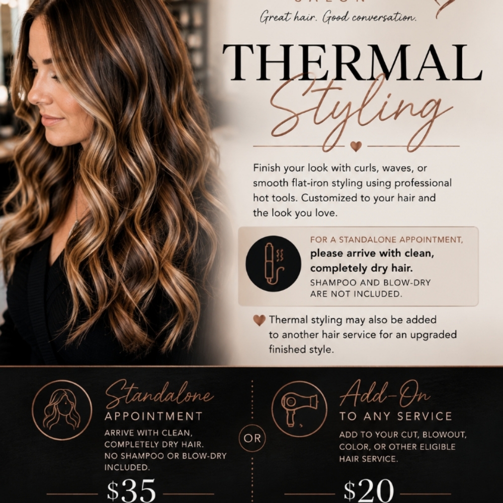 Thermal Styling at Zensational Salon in The Dalles, OR
