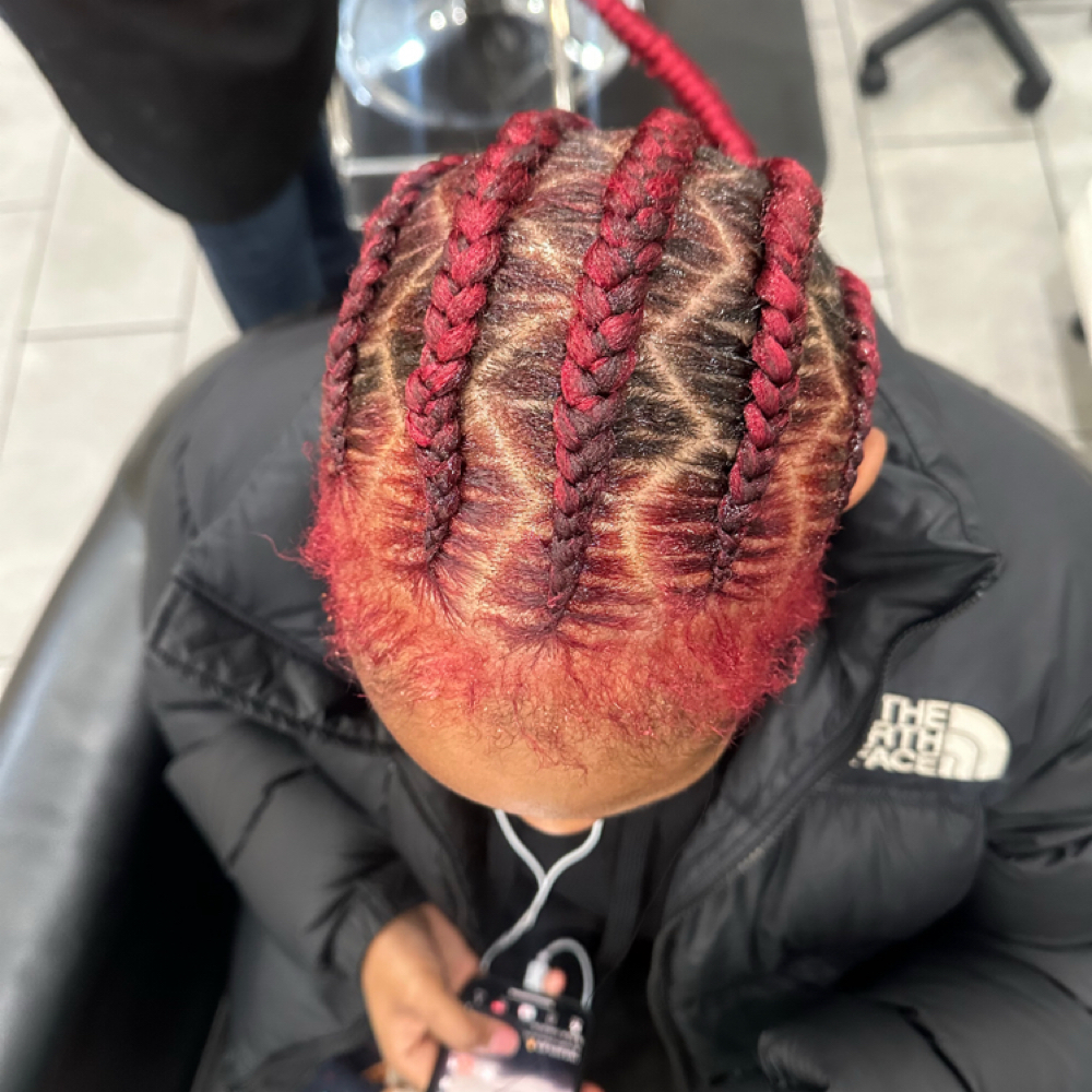 Braided Zigzag Cornrows at ROOTS HAIR By Nene in Philadephia, PA