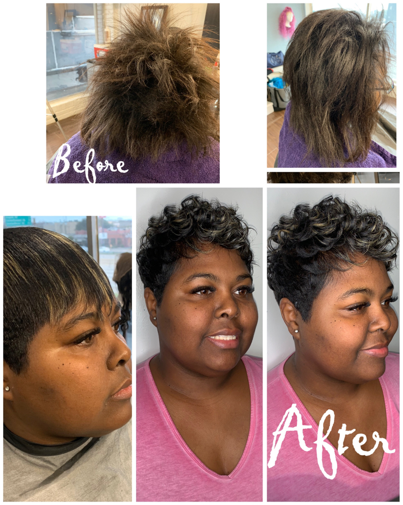 Pixie Cut Style (Relaxed Hair Only)