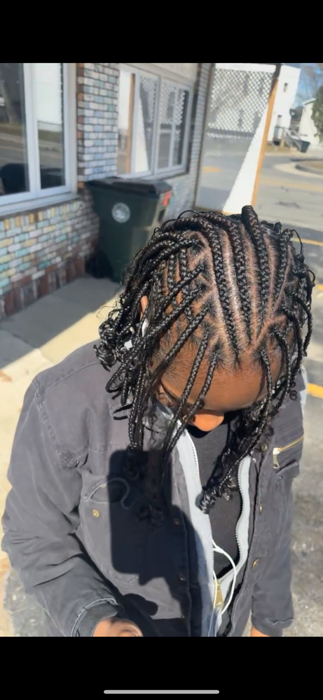 Short Fulani \knotless at Aaliyah’s Creations in Manchester, NH