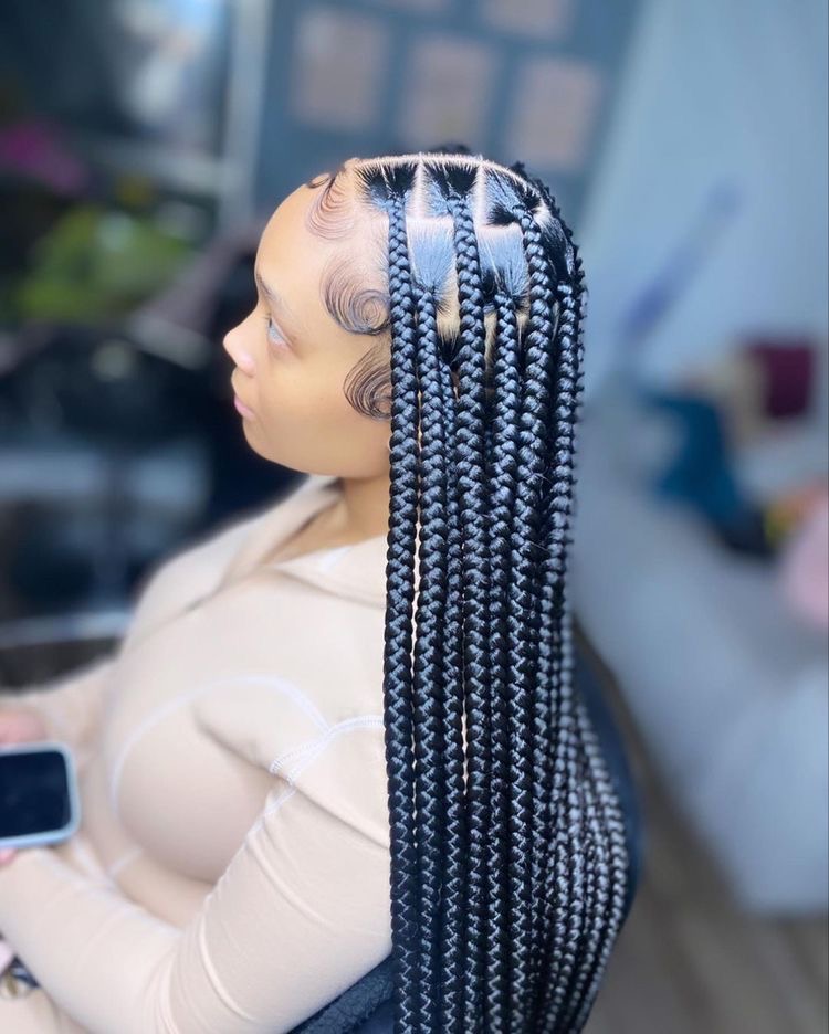 Large Knotless Braids at Eight28 Hair in Auburn, AL