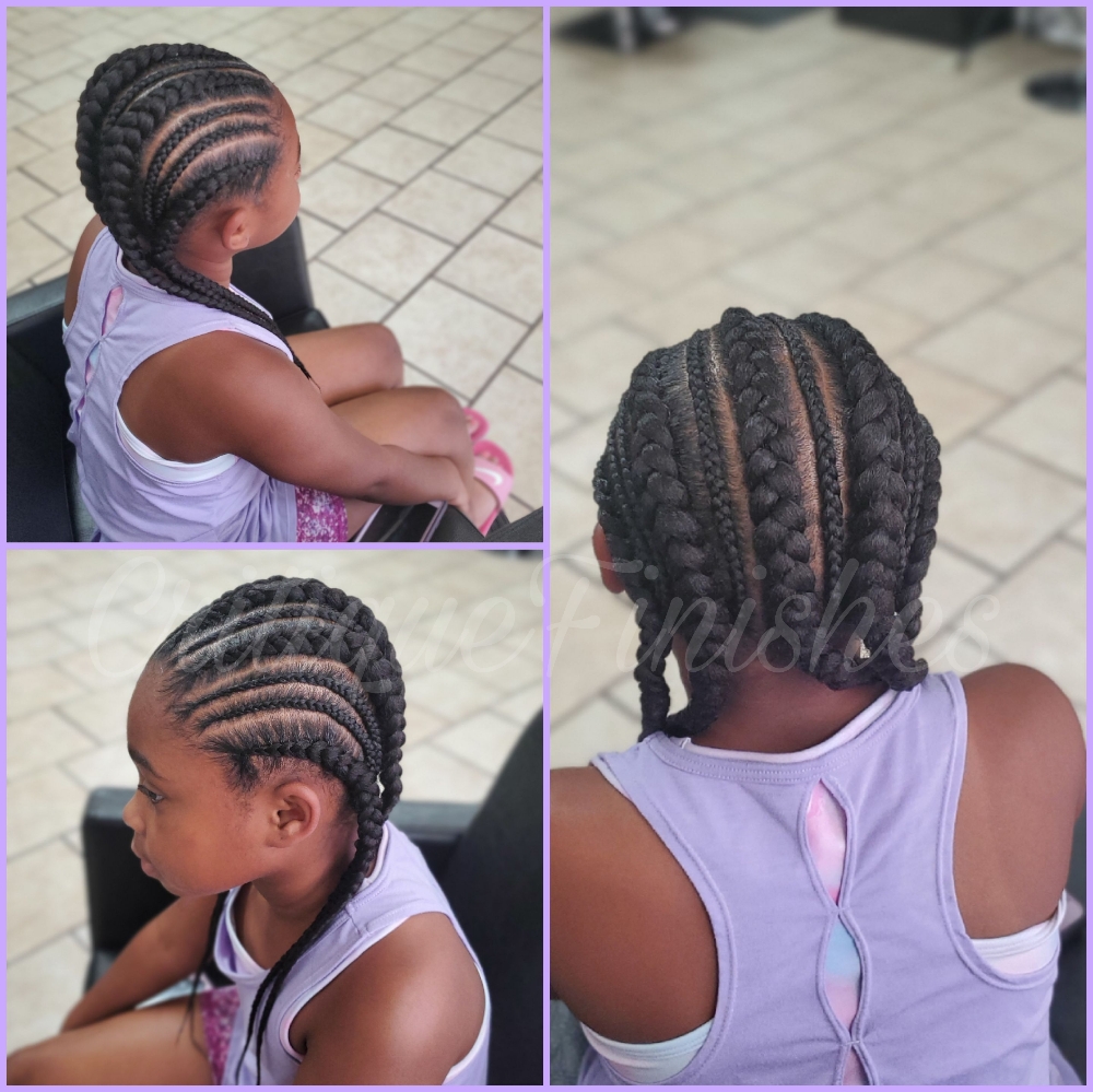 Kids Feed-in Cornrows 6Y & UNDER at Critique Finishes in Texarkana, TX