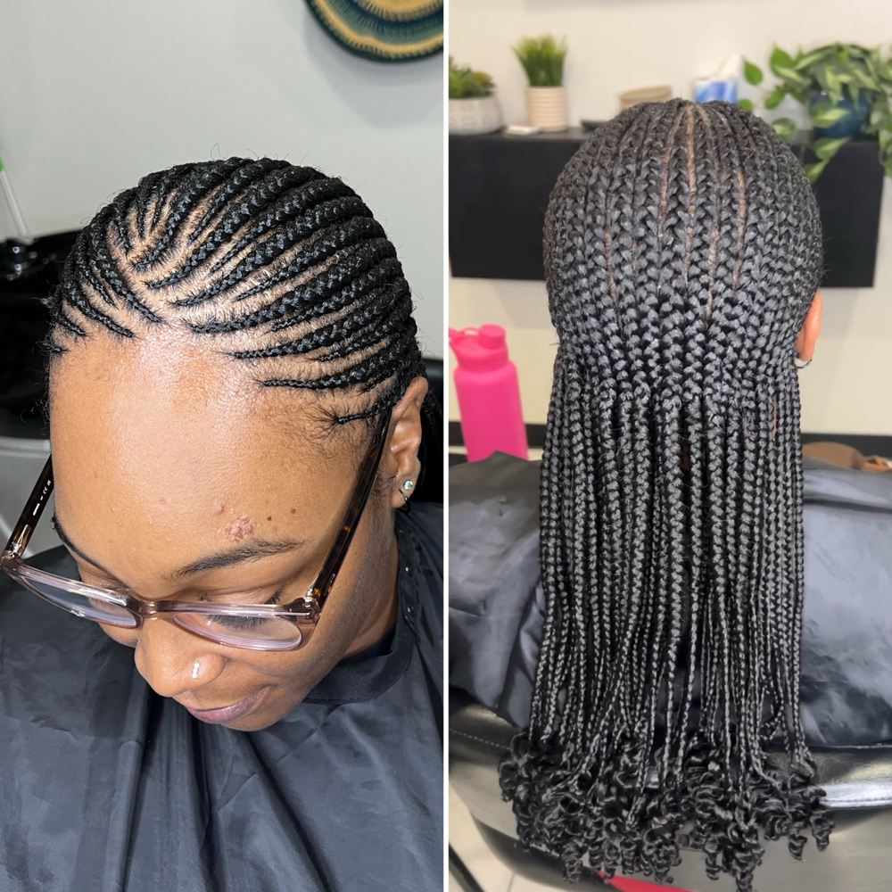Feed In Cornrows (small) at Braid Work in Plano, TX