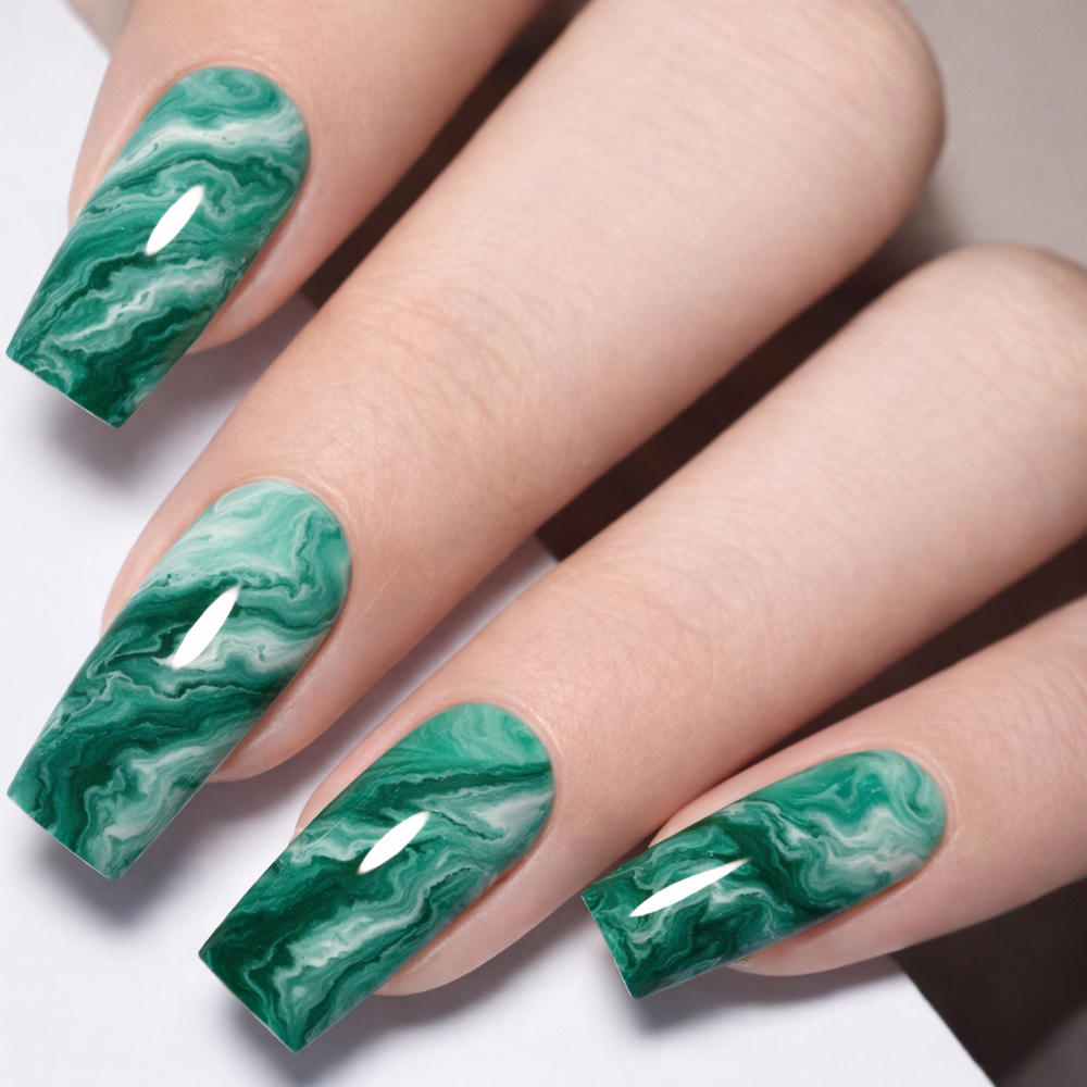 Color acrylic Marble Fullset . at Rebel nails in New York, NY