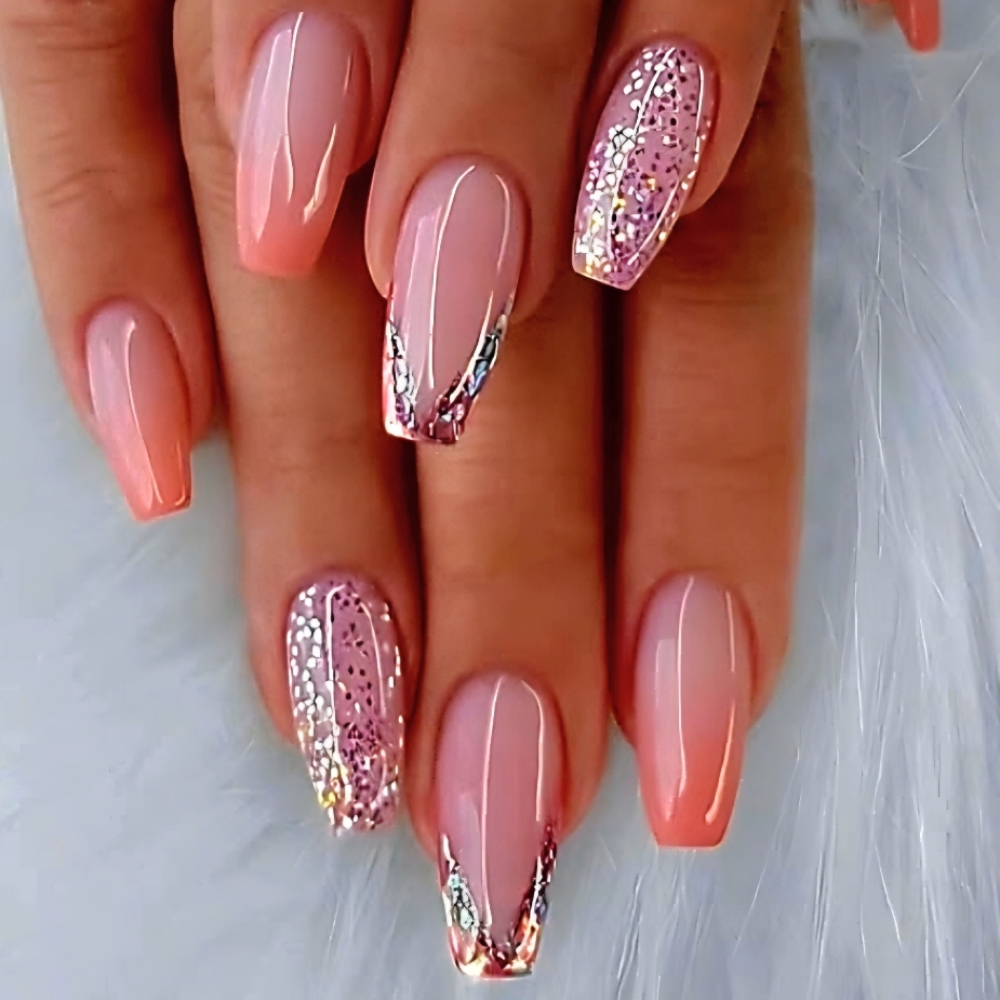 Reshaping with Color change. at Nail Elegance LLC in Redmond, OR
