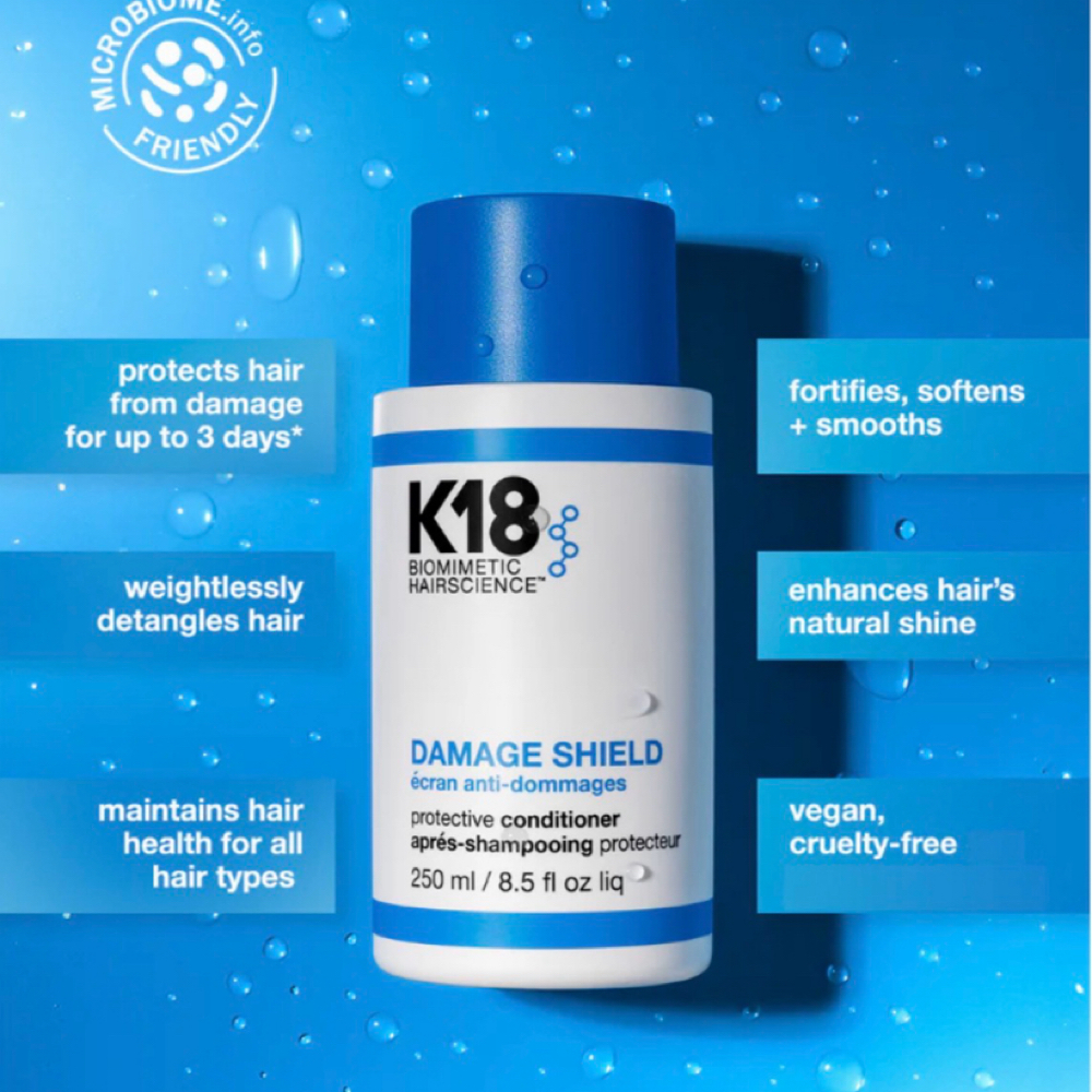 K18 DAMAGE SHIELD Shampoo & Cond. at Vanity Hair Studio NYC in Bohemia, NY
