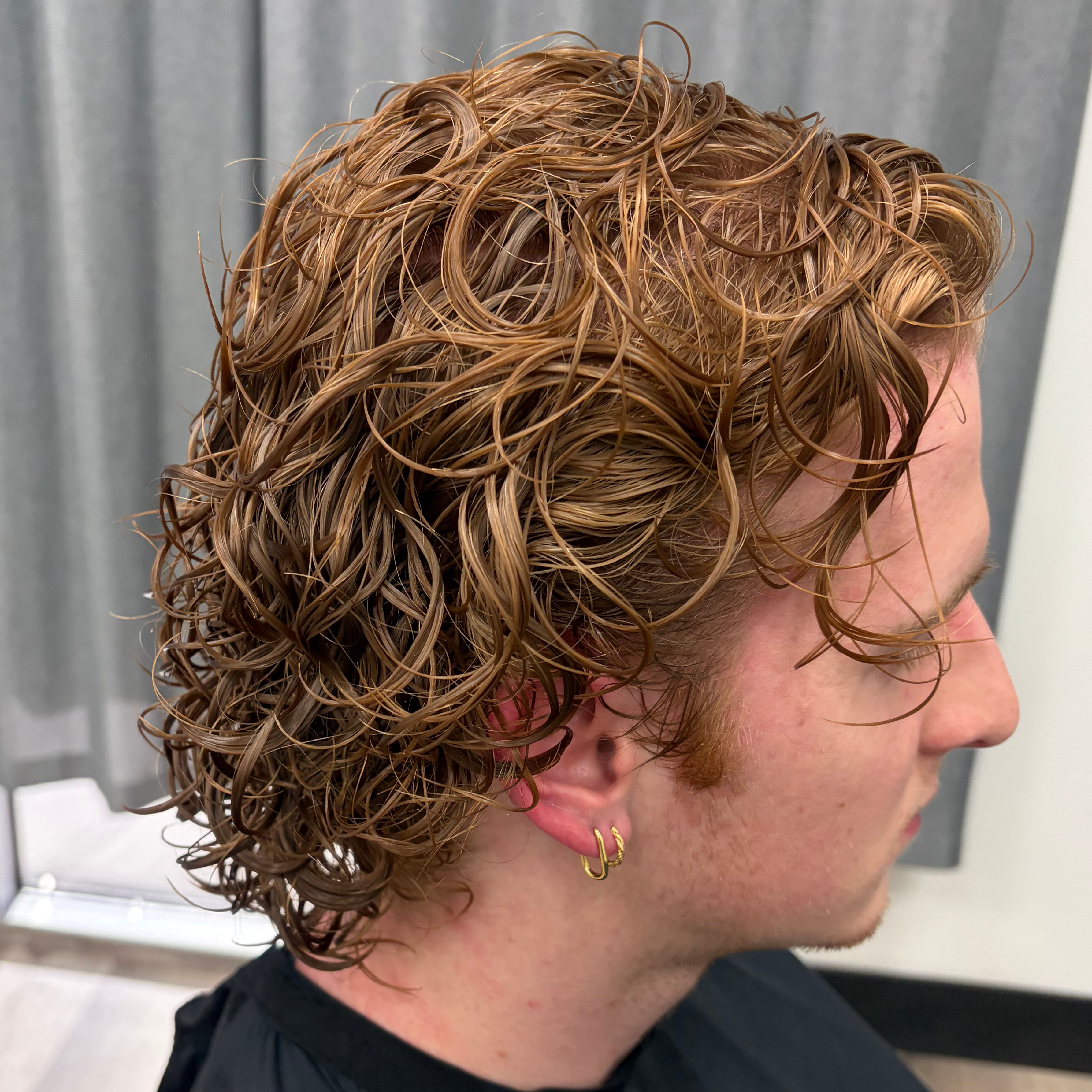 Short Hair Curl PERM at Goddess of Balayage located inside Wesley Slay Salon in Las Vegas, NV